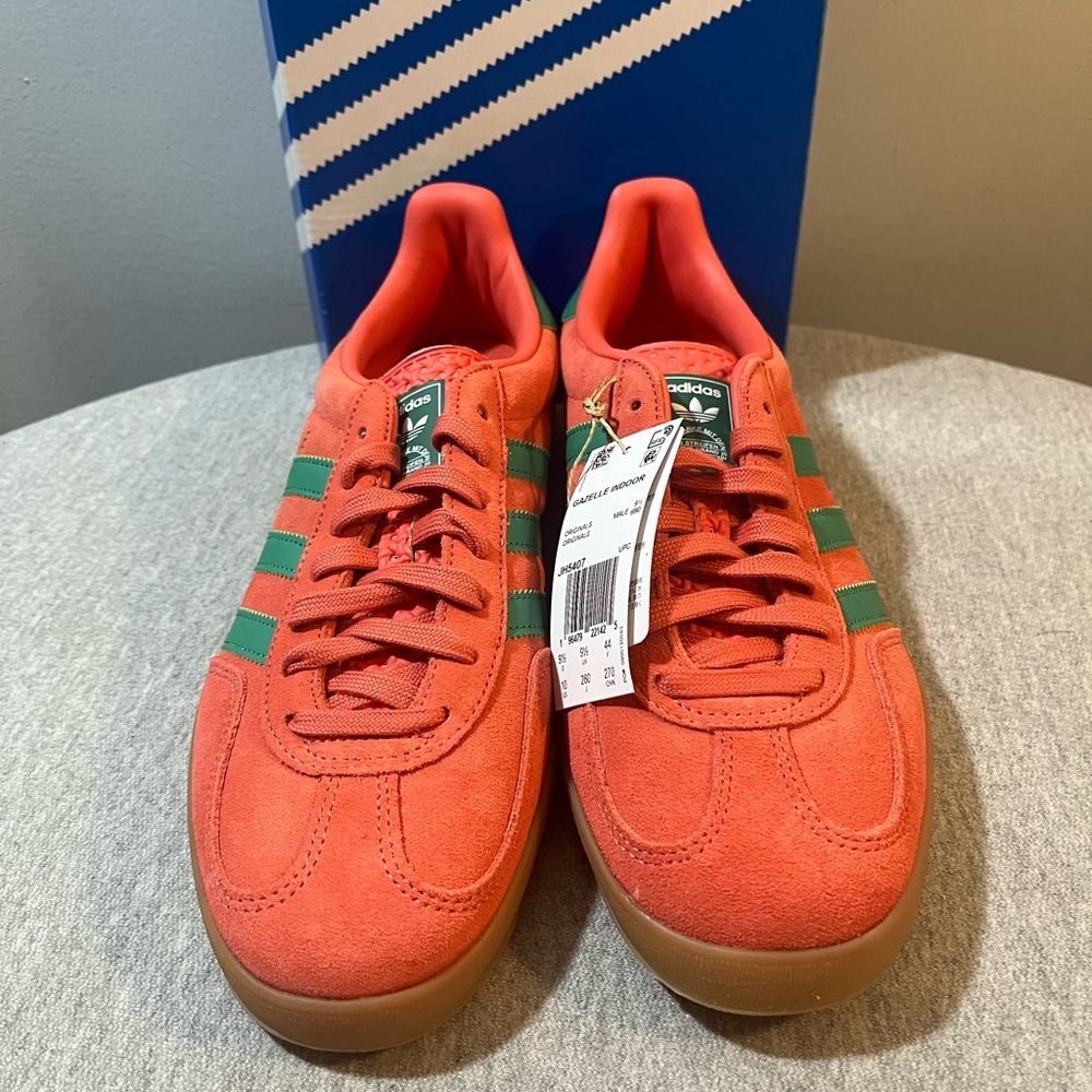 Adidas Originals Gazelle Indoor Sneakers Preloved Scarlet Green Men’s 9.5 JH5407 - Picture 4 of 11